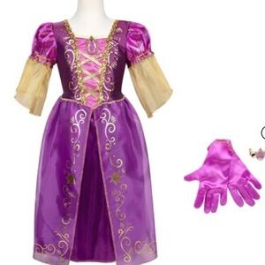 Disney Princess Rapunzel Majestic Dress with Bracelet and Gloves NWT. Fits 4-6x